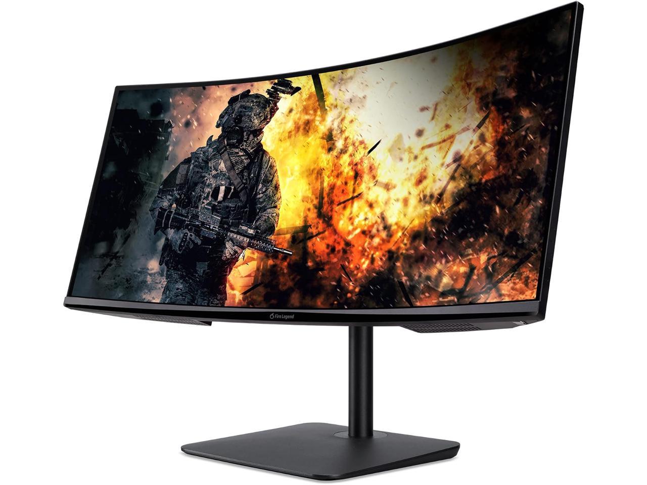 AOPEN 34HC5CUR Pbmiiphx 34-inch 1500R Curved UWQHD (3440 x 1440) Monitor with AMD FreeSync Premium Technology, Up to 144Hz Refresh Rate and 1ms TVR (1 x Display Port 1.4 & 2 x HDMI 2.0 Ports)