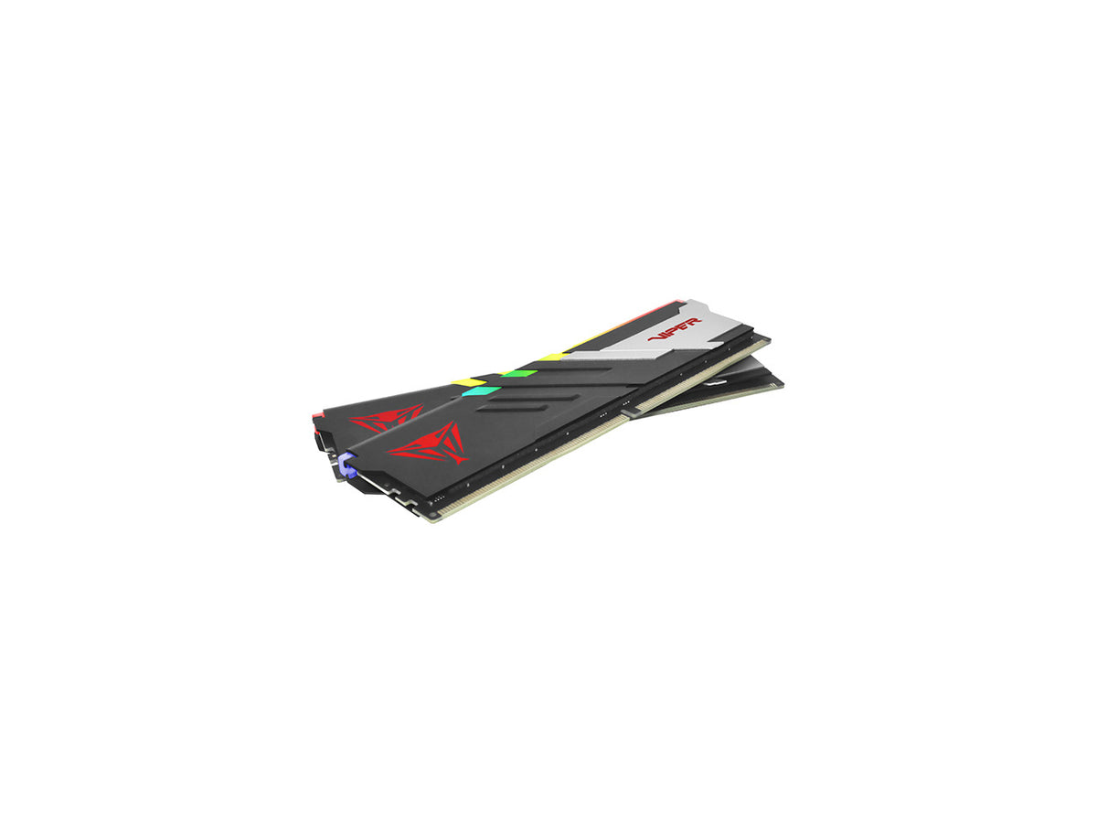 Vibrant RGB lighting display on installed Patriot Viper Venom DDR5 memory modules