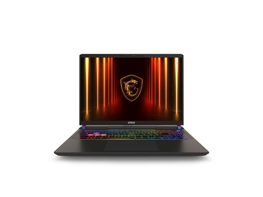 Side angle view of the MSI Vector 16 HX AI laptop showing cooling vents