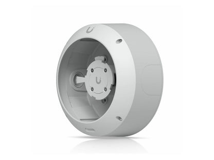 Front view of the white Ubiquiti UACC-AI-360-JB-W tamper-resistant junction box