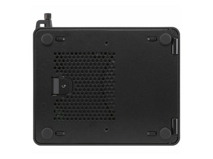 Rear I/O of ASUS NUC 16 Pro barebone mini PC showing multiple display outputs, LAN and USB ports