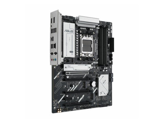 ASUS PRIME B840-PLUS WIFI-CSM ATX motherboard top view showing DDR5 memory slots, PCIe slots and heatsinks
