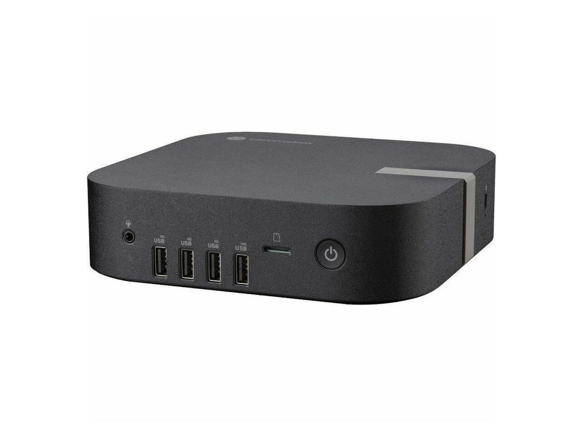 ASUS CHROMEBOX5a SC081UNENT compact ChromeOS mini PC, black top and front with ASUS logo, slim desktop form factor