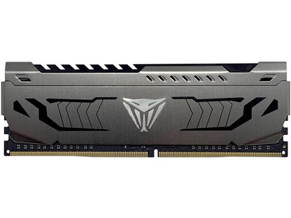 Patriot Viper Steel DDR4 16GB 3200MHz CL16 single UDIMM module with silver heatsink and black Viper logo