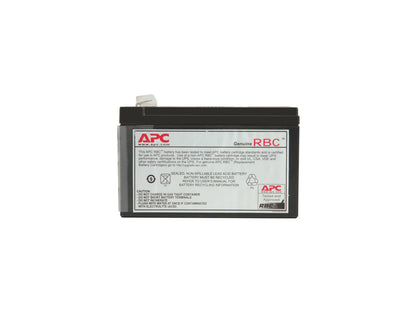 Close-up of APC RBC2 12V 7Ah UPS battery terminals and connector