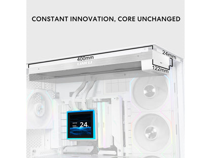 Close up of the 3.4-inch LCD display on the Lian Li HS2LCDS36NW cooler