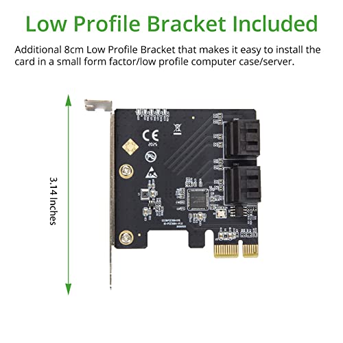 4 Port SATA III PCI-e 3.0 x1 Card Non-Raid with Low Profile Bracket