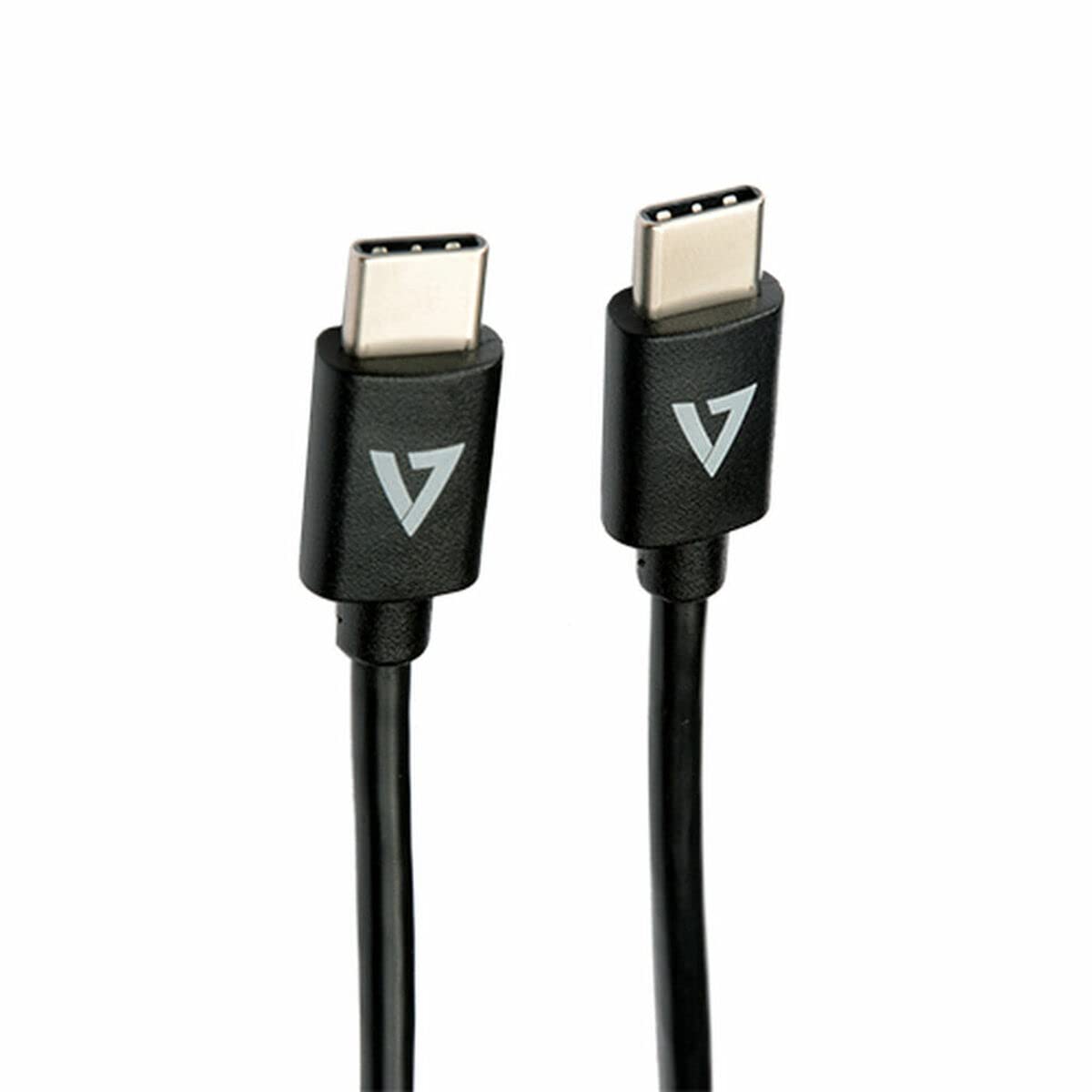 V7 USB-C Male to USB-C Male Cable USB 2.0 480 Mbps 3A 1m/3.3ft Black V7USB2C1M