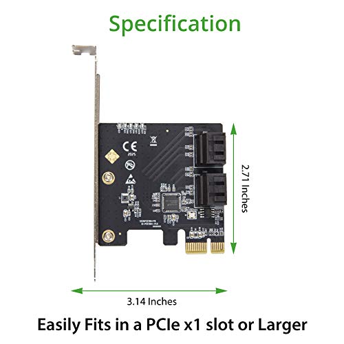 4 Port SATA III PCI-e 3.0 x1 Card Non-Raid with Low Profile Bracket