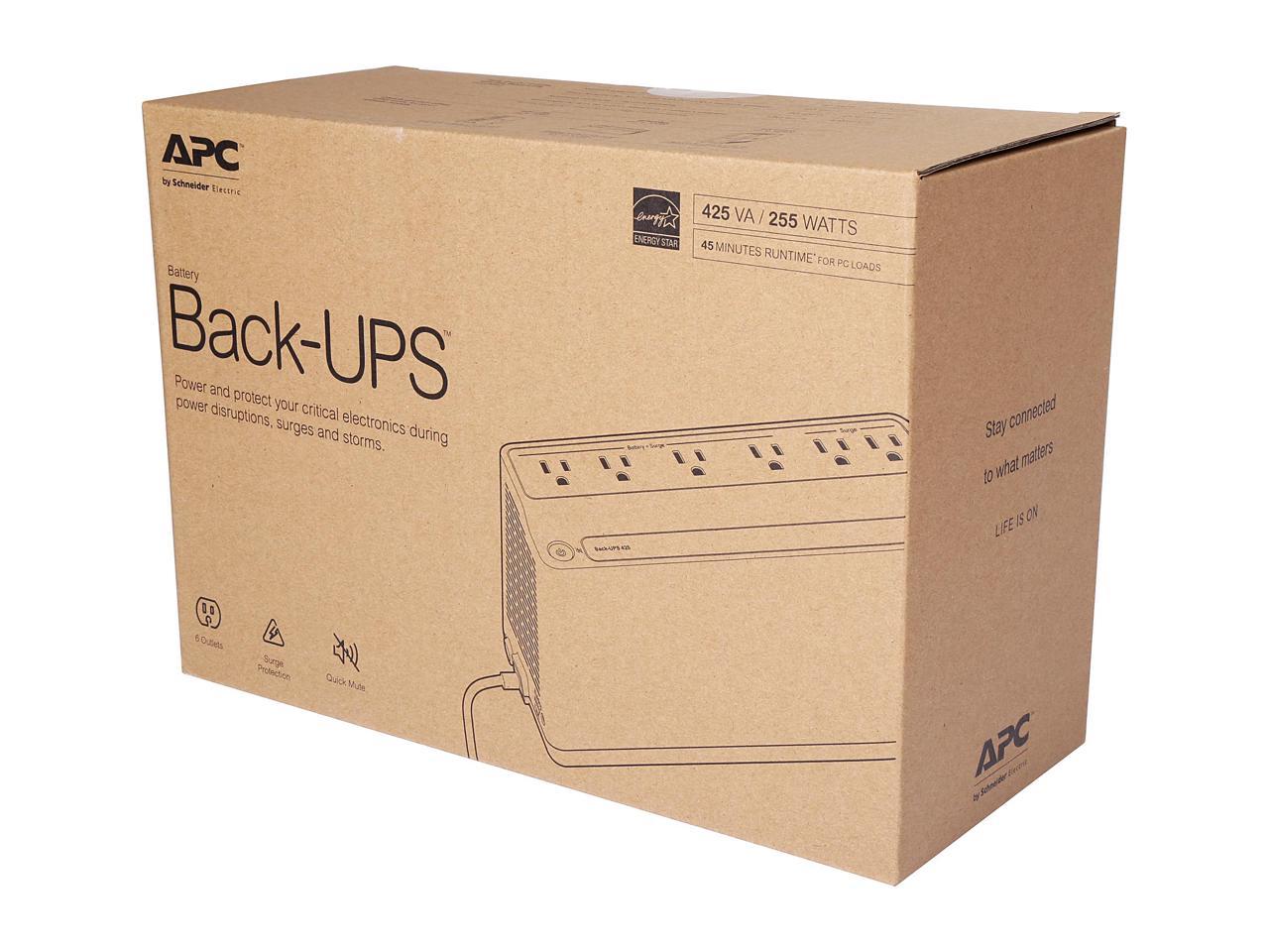 APC Back-UPS BE425M 425 VA 255 Watts 6 Outlets UPS