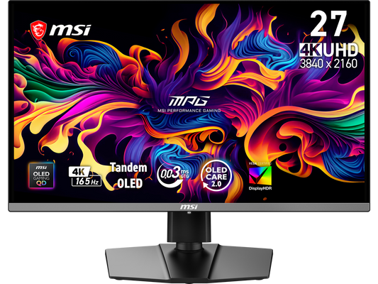 MSI MAG 272UP 27-inch 4K QD-OLED gaming monitor front display view
