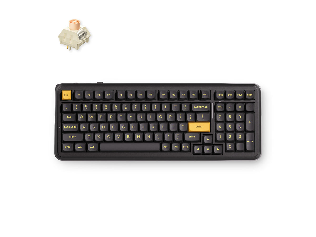MCHOSE HW-K99V3-7 Black Gold RT mechanical keyboard with gold accents