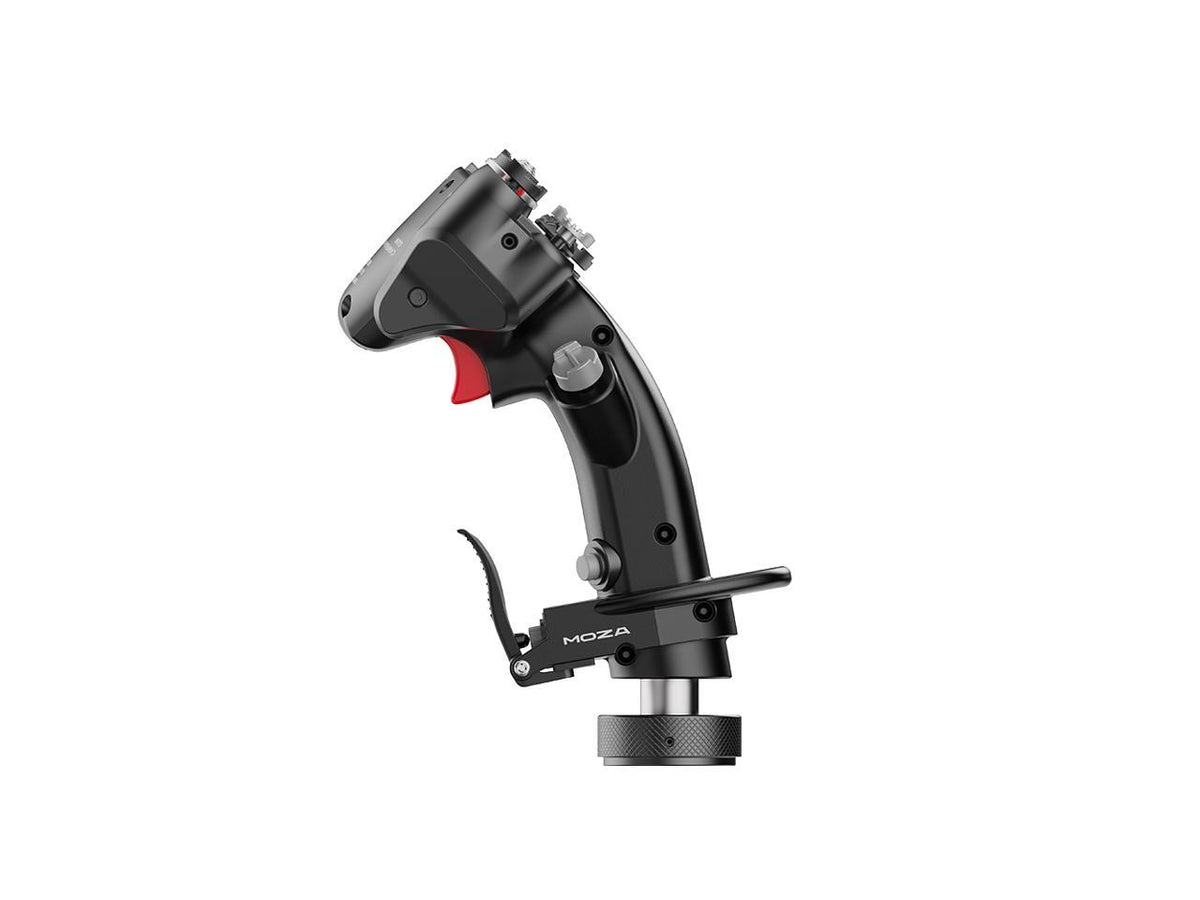 Top-down view of the MOZA RACING AS002 MH16 ergonomic handle design