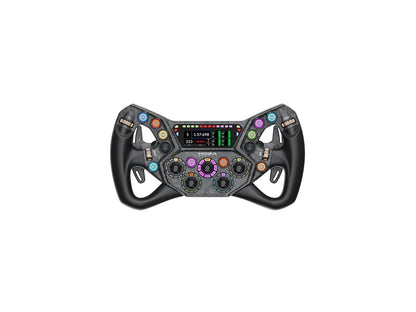 Front view of the Moza Racing KS Pro sim racing steering wheel in black