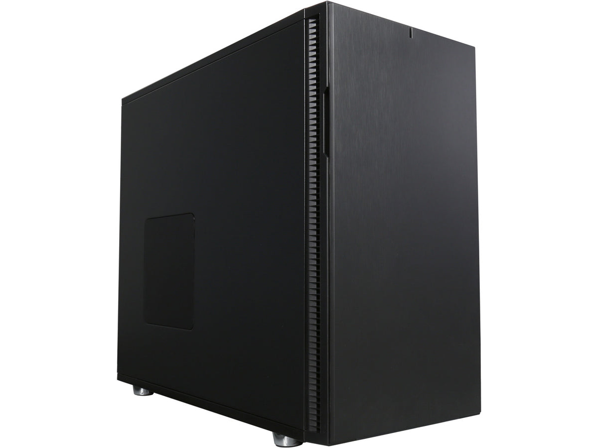 Front view of the Fractal Design Define R5 Black ATX PC case with closed front panel