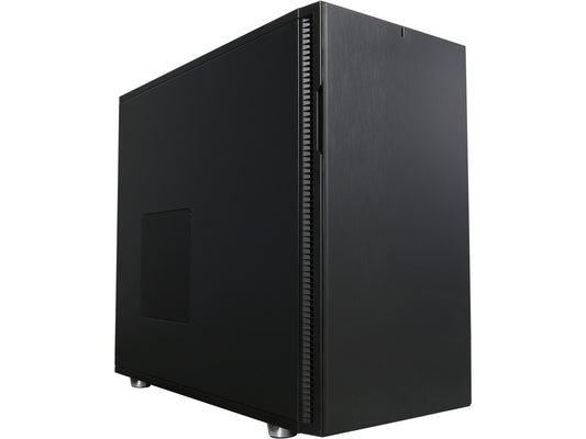 Front view of the Fractal Design Define R5 Black ATX PC case with closed front panel