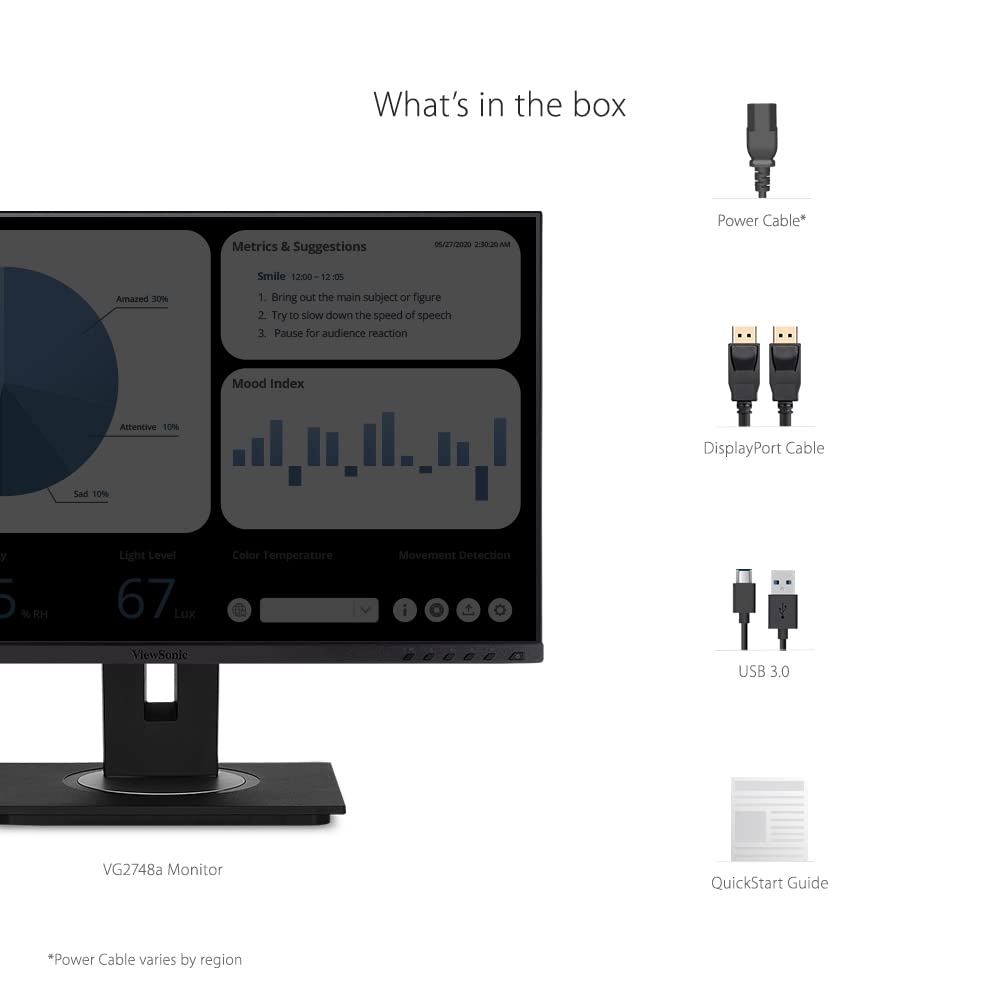 ViewSonic 27" 60 Hz IPS FHD IPS Monitor 5 ms 1920 x 1080 D-Sub, HDMI,