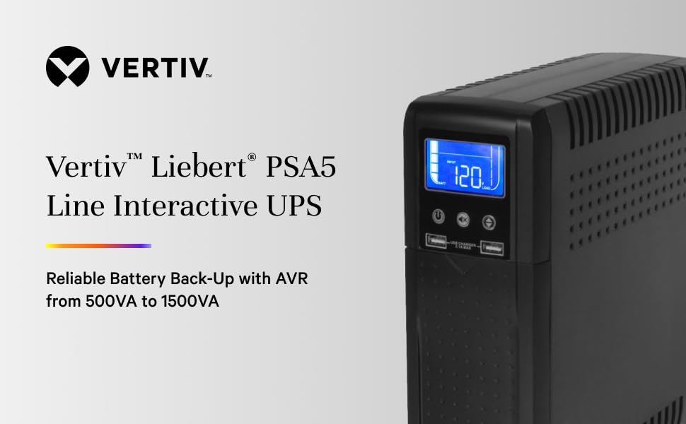 Vertiv Liebert PSA5 UPS - 700VA/420W 120V | Line Interactive AVR Tower UPS