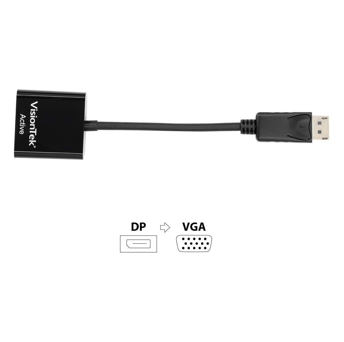 VisionTek 900342 DisplayPort to VGA Active Adapter (M/F)