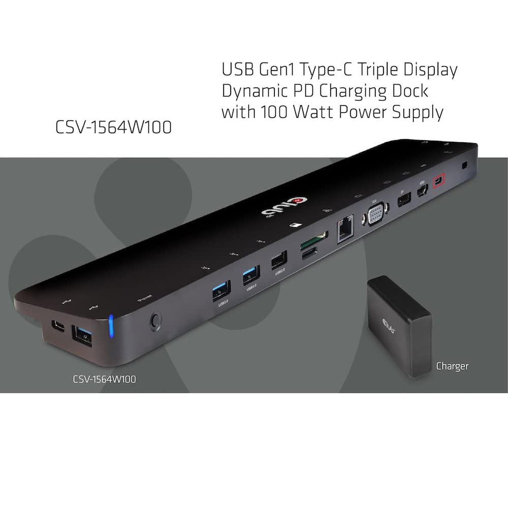 USB 32 GEN1 C TRIPLE DISPLAY DYNAMIC 100W PD CHARGING DOCK THE 5 X USBA PORTS