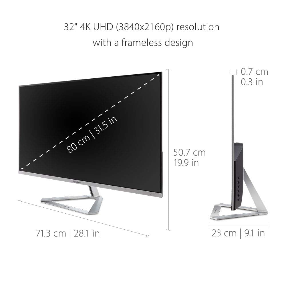 ViewSonic 31.5" (Viewable) 60 Hz VA UHD Monitor 8 ms 3840 x 2160 (4K) Flat Panel