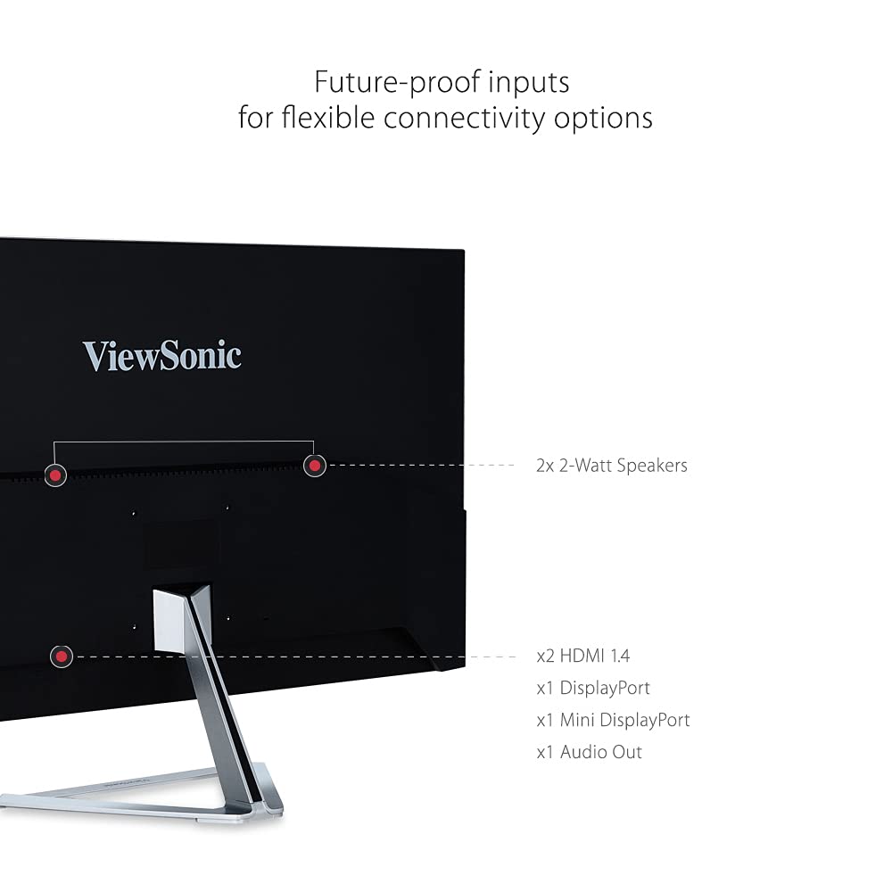 ViewSonic VX3276-2K-MHD 32 Inch Frameless Widescreen IPS 1440p Monitor with HDMI