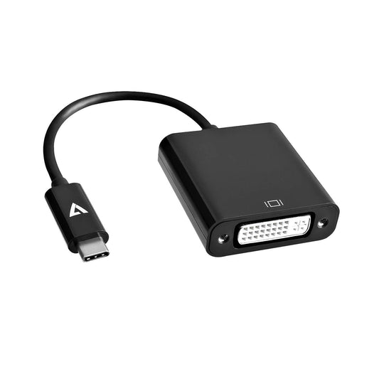 V7 Black Usb Video Adapter Usb-C Male To Dvi-I Female