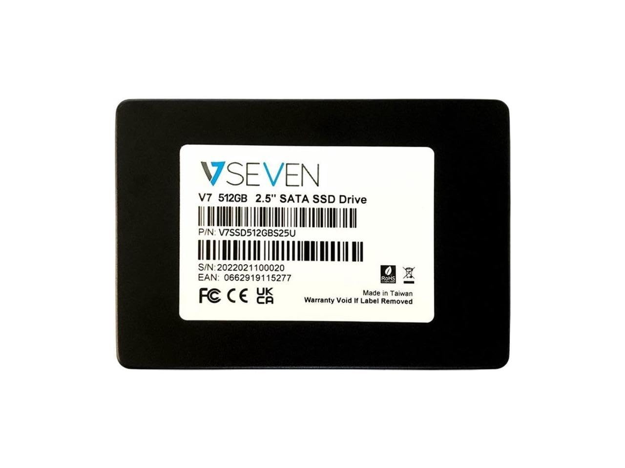 V7 V7SSD512GBS25U 512GB 2.5" SATA/600 Internal Solid State Drive