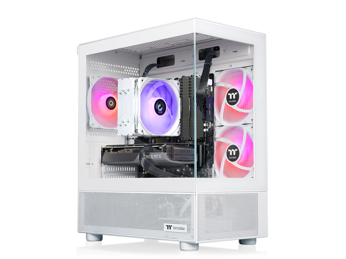 Front view of Thermaltake N17S-B550-560-LCS R high-performance gaming desktop system