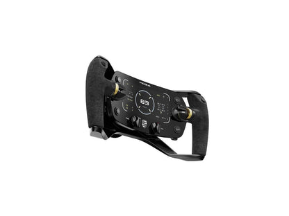 Detailed side angle of Moza Racing Porsche Mission R sim racing wheel