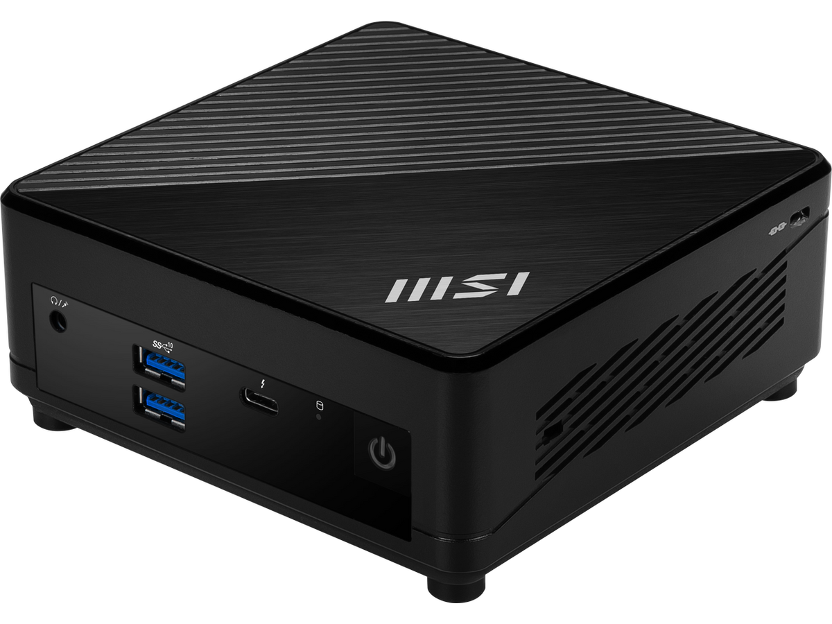 Front view of the MSI Cubi 5 1MA-493BUS R compact desktop PC