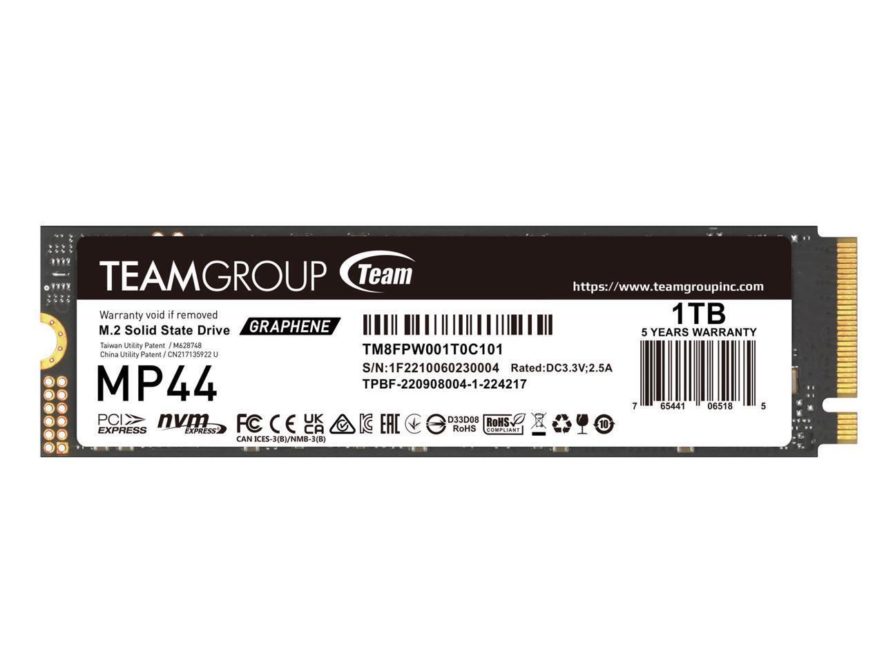 Team Group MP44 M.2 2280 1TB PCIe 4.0 x4 with NVMe Laptop & Desktop