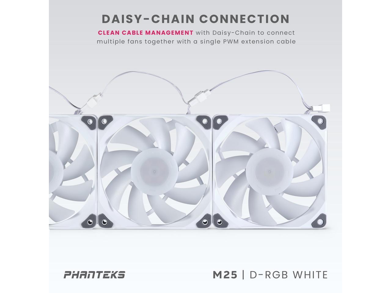Phanteks M25-120 D-RGB fan, High-Airflow radiator performance, PWM control up to