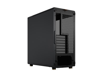 Rear view of Fractal Design North charcoal black ATX mid-tower case