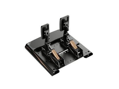Moza Racing CRP2 pedals mounted in a professional sim racing cockpit rig