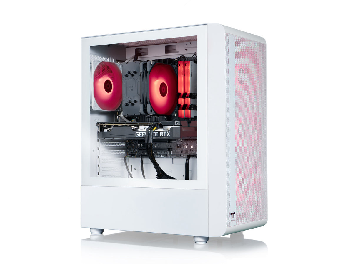 Close-up of Thermaltake desktop I/O ports and connectivity options