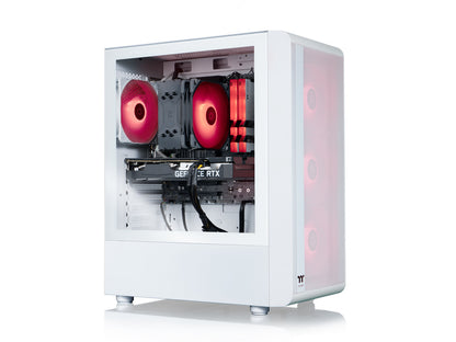 Close-up of Thermaltake desktop I/O ports and connectivity options
