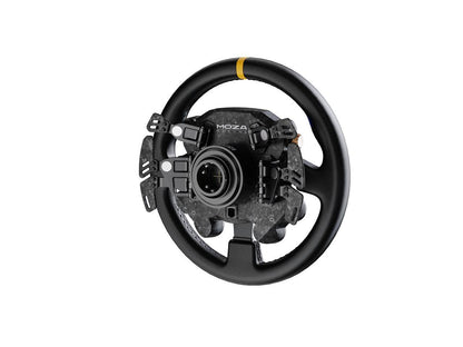 Studio shot of the Moza Racing CS Pro wheel isolated on a white background