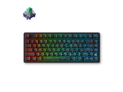 Top view of MCHOSE Jet 75 Black Topographic keyboard featuring 75 percent compact layout