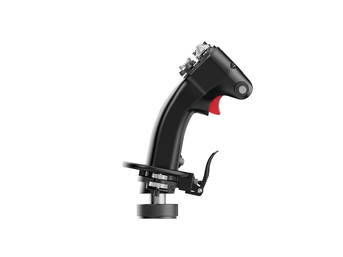 MOZA RACING MH16 flightstick mounted on a desktop simulator rig