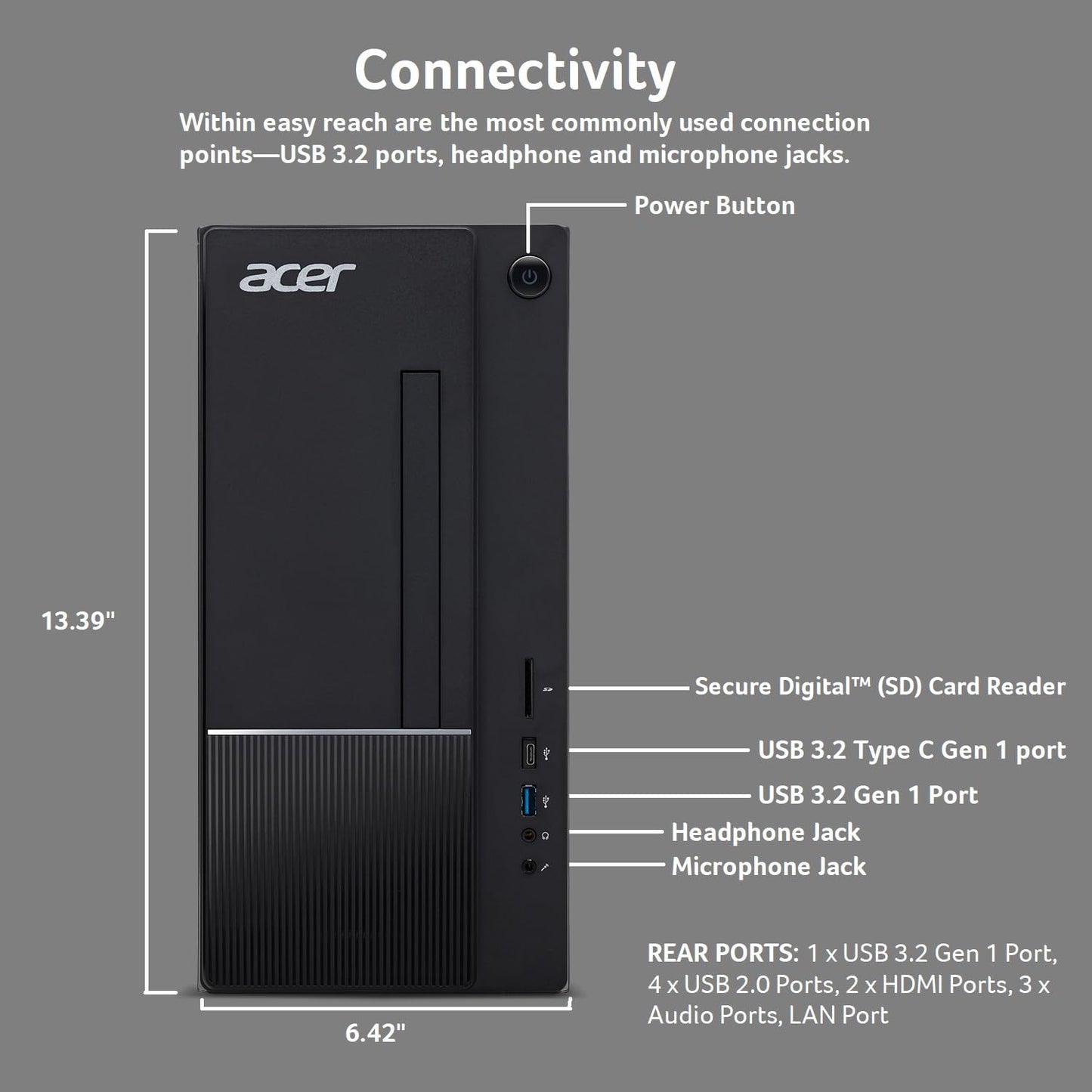 Acer Desktop Computer Aspire TC-1775-UR11 Intel Core i5-14400 8GB DDR5 512 GB