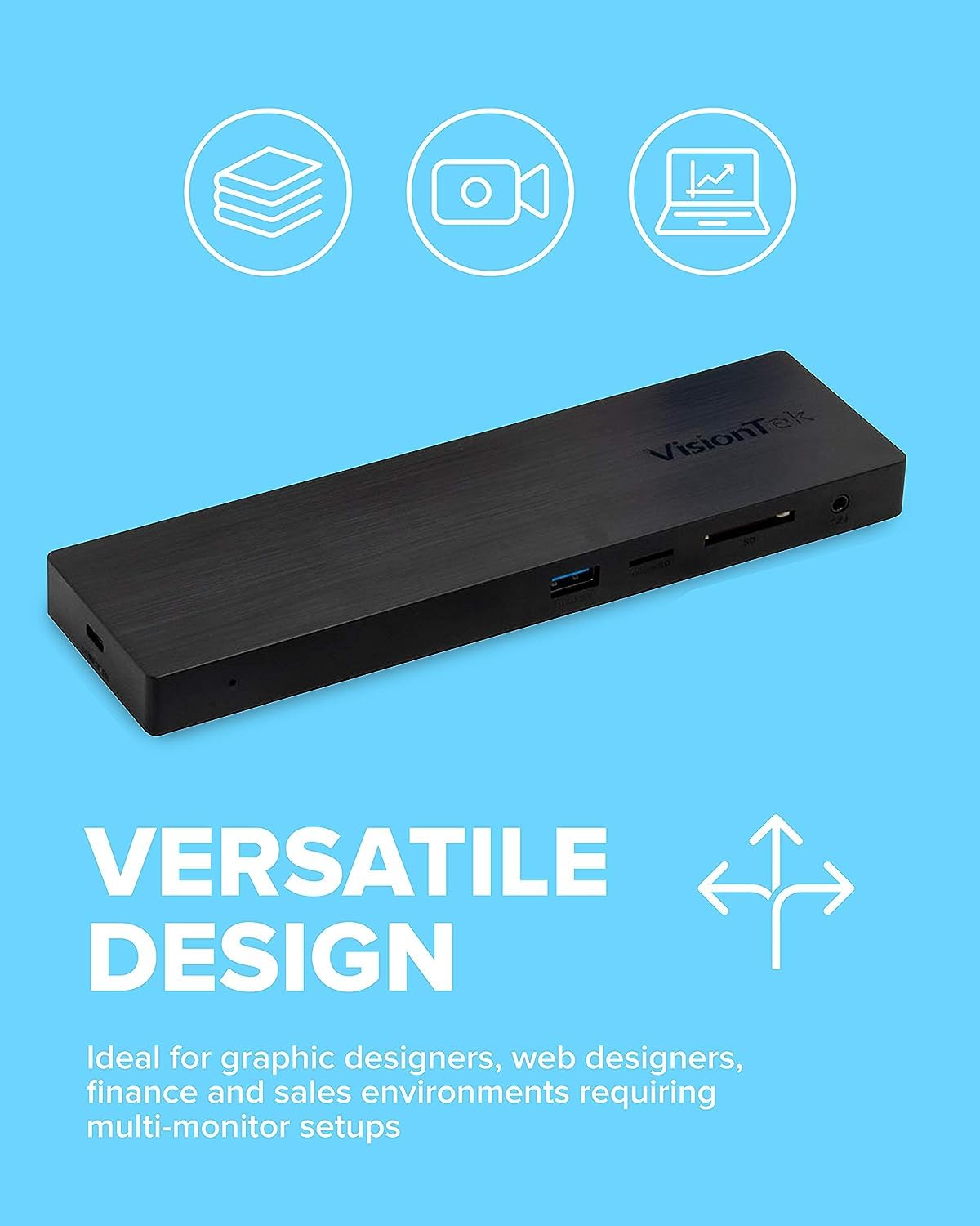 VisionTek VT2000 USB C Display Docking Station with Power Passthrough 901284