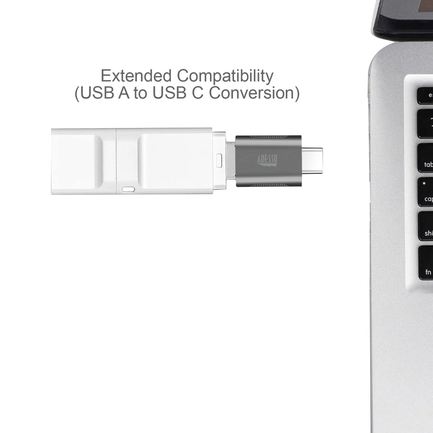 Adesso ADP-300 On The Go USB A to USB C Adapter ADP-300-4