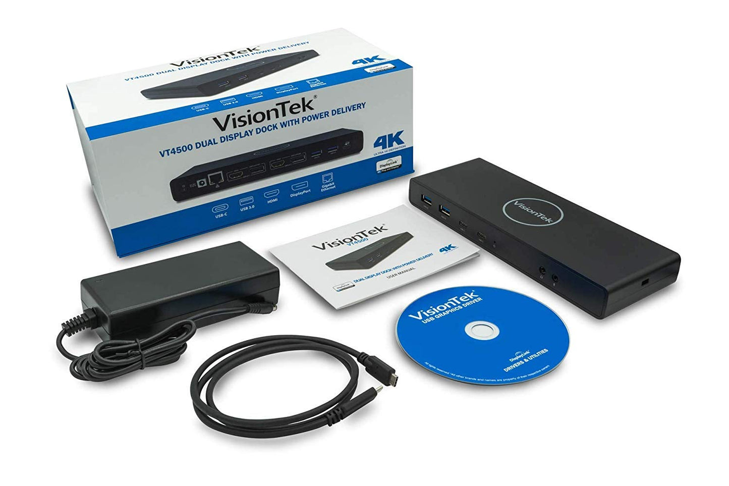 Visiontek Dual 4K Usb Dock With Power Delivery