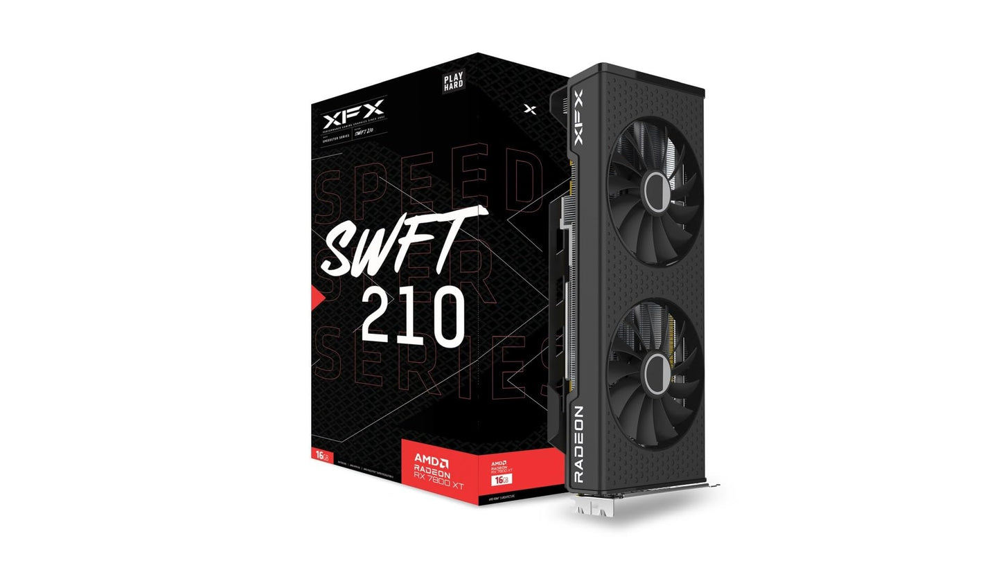 XFX SPEEDSTER SWFT210 Radeon RX 7800 XT 16GB GDDR6 PCI Express 4.0 x16 ATX Video Card RX-78TSWFTFP