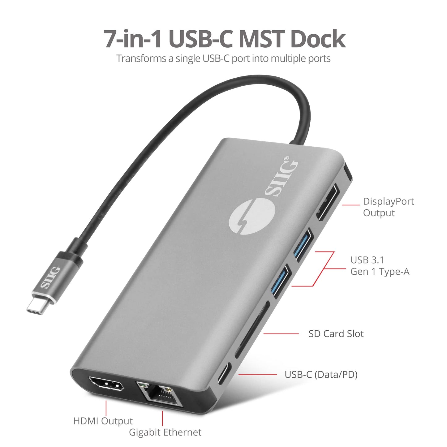 USB-C MST VIDEO WITH HUB LAN &