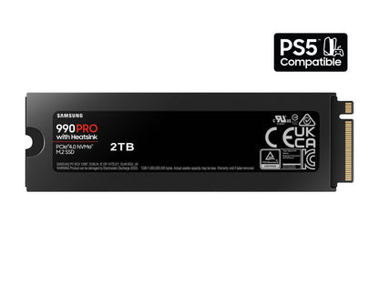 Samsung 990 PRO 2TB NVMe SSD heatsink side profile
