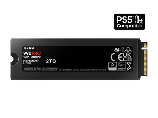 Samsung 990 PRO 2TB NVMe SSD heatsink side profile
