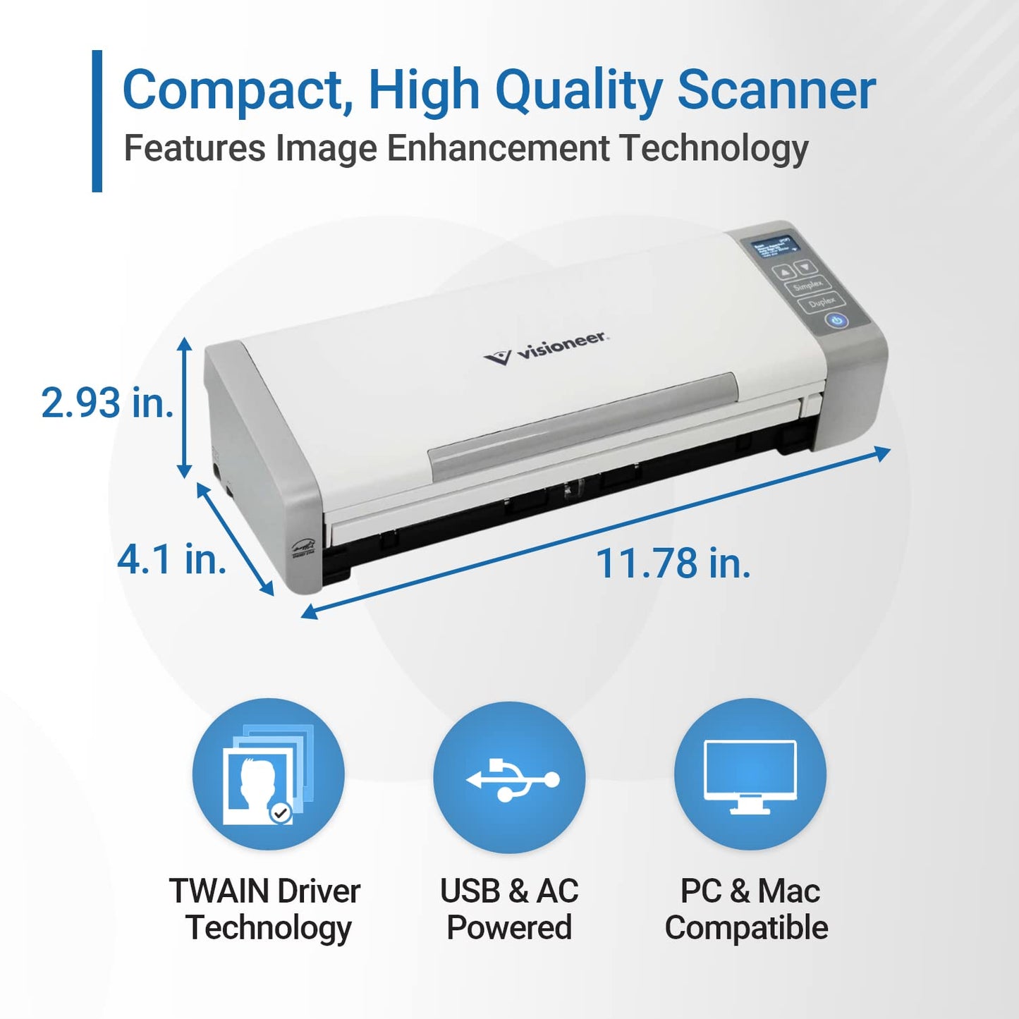 Visioneer Patriot P15 Portable Duplex Document Scanner