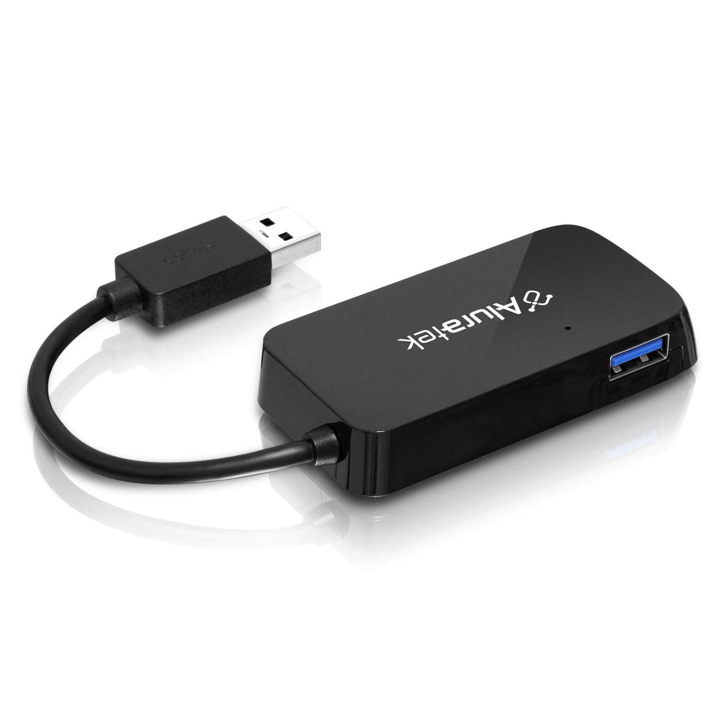 Aluratek AUH2304F 4-Port USB 3.0 SuperSpeed Hub with Attached Cable